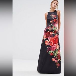 Ted Baker Marico Floral Black Maxi Dress US 8 Ted 3